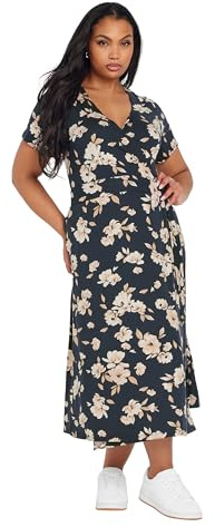 Yours Curve Floral Buckle Detail Midi Dress - Women's - Plus Size Curve