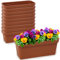 PECZEKO Set di fioriere in plastica, fioriera per fiori ed erbe aromatiche, vaso per balcone, 10 pezzi, terracotta, ø 40 cm