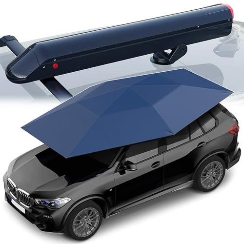vnmudzeo Automatisches Autodachzelt, 3800 X 2700 Mm (Ausgeklappt), Universeller Sonnenschutz FüR Den AußEnbereich, Zum Schutz Vor Sonne Und Herabfallenden GegenstäNden,SleekBlue-A