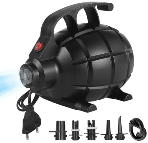 Elektrische Luftpumpe, 600W Elektrische Pumpe mit 5 Düsen für Airtrack Matte, Luftmatratze, Aufblasbare Schwimmringe, Flöße, Wasserbetten, Boote, Kinderbecken