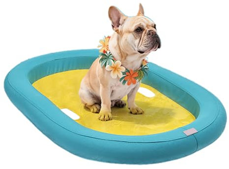 Qfdiwr Hunde-Schwimminsel - Stabiles Schwimmfloß Mit Unterstützung Für Haustiere An Heißen Tagen,Schwimmmatte für Hunde als Wasserspielzeug im Garten, Fluss & See