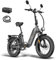 Fafrees FF20 Polar E-Bike Klapprad 20 * 4.0 Zoll, 500W 45km/h ebike Herren Doppelbatterien 24Ah/26.8Ah, Fatbike Damen Reichweite 150km/170km, E-Fahrrad Lagergewicht 150KG (24Ah Batterie, Schwarz)