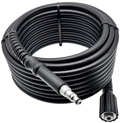 M&M Smartek manguera HP 3 m, 160 bar, para Black & Decker, alta presión | Manguera reforzada de alta presión con protección anti-dobleces; comprobar conexiones, presión, temperatura y equipo seguro.