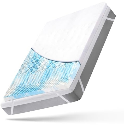 Atenza Matratzentopper 140x200 cm, 7,5 cm Gel Topper H2/H3 | 5-Zonen Memory-Schaum, OEKO-TEX Bezug, rutschfest, atmungsaktiv, für Bett, Boxspringbett & Schlafsofa