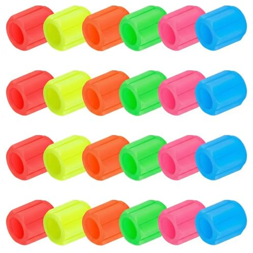 24 Stück Ventilkappen Auto Leuchtend,Leuchtende Reifen Ventilkappen,Leuchtende Reifenventilkappen,Universelle Fluoreszierende Reifenventilkappen(Grün,Rosa,Rot,Blau,Gelb, Orange)