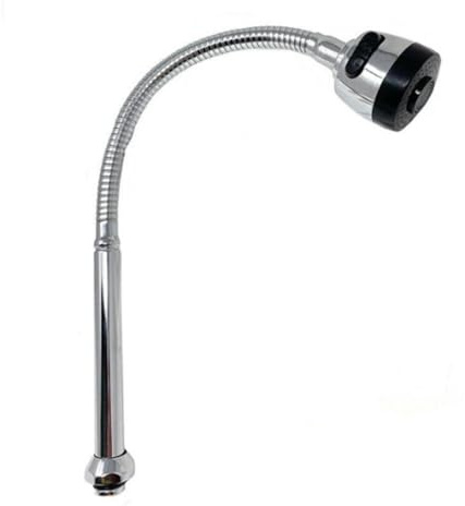 Canna Flessibile di Ricambio per Rubinetto Cucina 50cm, Tubo Miscelatore Cromato Lucido Ruotabile a 360° con Doccetta a Doppio Getto regolabile per Lavandino Casa, MPN 01974