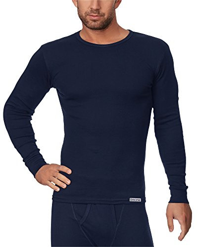 Timone Herren Langarm Unterhemd (Dunkelblau, XL)