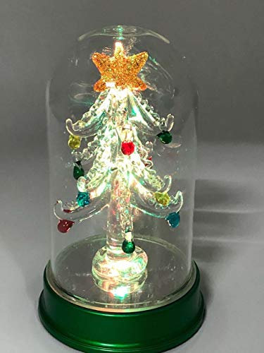 SAFRI Light Up Glass Christmas Tree Xmas Gift Colour Changing Home Decorative Tree