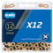 KMC Unisex – Erwachsene Ti-N Gold/Black X12 12-Fach Kette 1/2 x11/128, 126 Glieder, schwarz