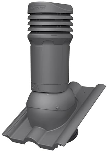 Parotec Isolierter Entlüftungskamin DN 125 mm für BRAAS - FRANKFURTER, BENDERS - MECKLENBURGER Dachziegel – gedämmter passiver Dachlüfter, verhindert Kondenswasser (RAL 7024 - G