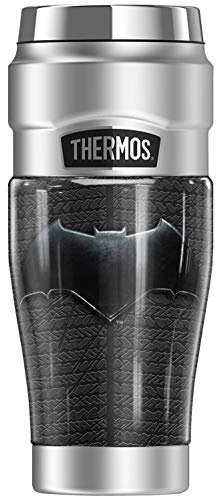 THERMOS Verre de voyage en acier inoxydable avec logo Batman de la Ligue de Justice League, isolation sous vide et double paroi, 16oz