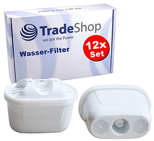 Trade-Shop 12x Wasser-Filter Ersatz für AquaCrest AQK-07, Anna Duomax, Bosch Tassimo, AmazonBasics, UVM. für Wasserfilter-Kannen