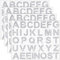 Zonon 136 Pieces Rhinestone Iron-on Letter Large Glitter Bling Alphabet Sticker Crystal Gemstone Border Self-Adhesive 34 Letters Sticker for Art Craft Clothing Fabric(Silver)