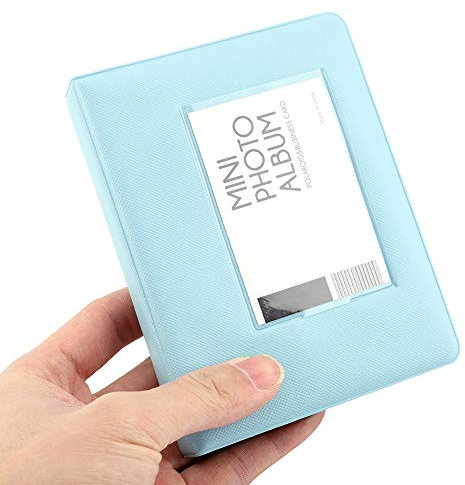 64 Taschen Album, Mini Polaroid 3 Zoll Foto/Karte/Fotoalbum 64 Taschen für Fujifilm7s / 8/25 / 50s / 90, Aufbewahrungsmappe für Erwachsene und Kinder (Blau)