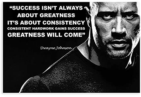 Dwayne Johnson The Rock Poster mit Autogramm und inspirierendem Zitat, Motiv: Sport Life Wrestling, 40 x 60 cm, ohne Rahmen: 1