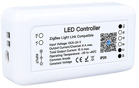 LEDLUX ZigBee Controller Led Dimmer 12V 24V Tuya App, für LED-Streifen, kompatibel mit Alexa Google Home Hue (2CH)