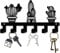 GORGECRAFT Porte-Clés en Fer Crochets pour Clés en Métal Noir Cintre Mural Décor Organisateur Suspendu Rack Décoratif avec 6 Crochets pour Porte D'Entrée Armoire 10.6 x 5.9 x 1.5 Pouces Cactus en Pot