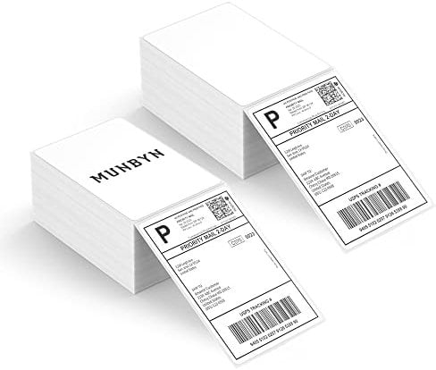 MUNBYN Lot de 1000 Étiquettes d'expédition Thermiques 4XL - Etiquette Thermique 10 x 15 cm, Étiquettes Adresse Autocollantes Résistant aux rayures, à l'eau, à la saleté, à la poussière et à la graisse