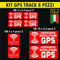 Kit 8 adesivi satellitari antifurto GPS per bicicletta, moto, macchine da costruzione, auto, camion, allarme antifurto cod. 1650 (ROSSO)