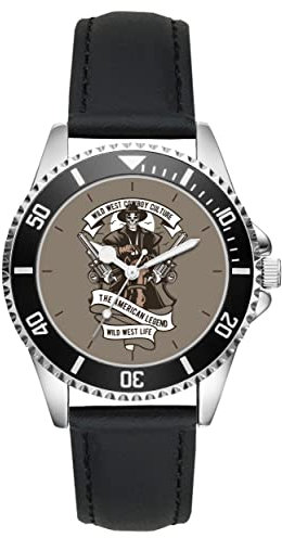 KIESENBERG Herrenuhr Cowboy Wild West USA Retro Fan Armbanduhr Geschenk Analog Quartz Lederarmband Uhr L-21258