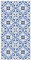 Panorama Tapis Vinyle du Sol Allée - Différentes Tailles - (Carreaux Ciments Fleur Bleu 60x250 cm)