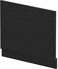 nuie MPD611N Modern Bathroom Straight Bath End Panel and Plinth, 560 x 680 x 36mm, Charcoal Black Woodgrain