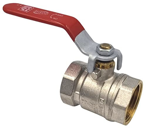 GOSHE Standard-Kugelhahn mit Griff, Messing, 1 1/4-Gewinde, Wasser- und Heizungsinstallation, dicht schließend, Stahlgriff mit PVC-Beschichtung, Innen-/Innengewinde, einfache Installation