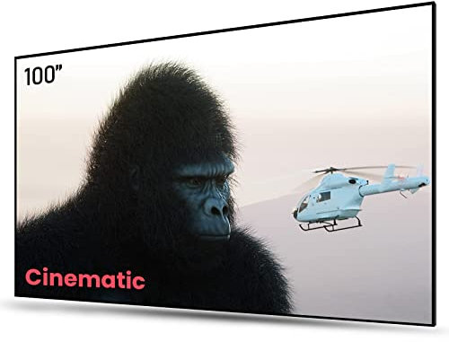 AWOL VISION Ambient Light Rejecting (ALR) Leinwand Beamer 100 Zoll für Kurzdistanz Beamer 4k Fester Rahmen, 80% verbesserte Bildqualität, 95% Celling Light Rejecting (CLR), Active 3D - C100