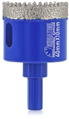 SHDIATOOL Diamond Drill Core Bits, 40mm Core Hole Saw Cutter, Triangle Shank Drilling Bits for Porcelain Tile Marble Ceramic Granite on Drill Machine