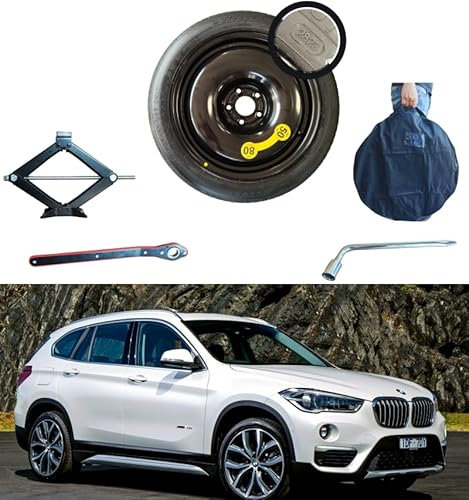 Notrad-satz 18 Zoll kompatibel mit BMW X1 mit Wagenheber, Schlüssel und Tasche (2017>) 145/80R18