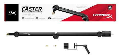 HyperX Caster - Brazo para micrófono y cámara, soporte, streaming y creación de contenido, hasta 1kg de peso, Negro