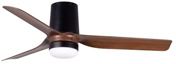 Faro MINI Punt Tub Small Led Schwarz, Dunkles Holz DC Deckenventilator 6 Geschwindigkeiten