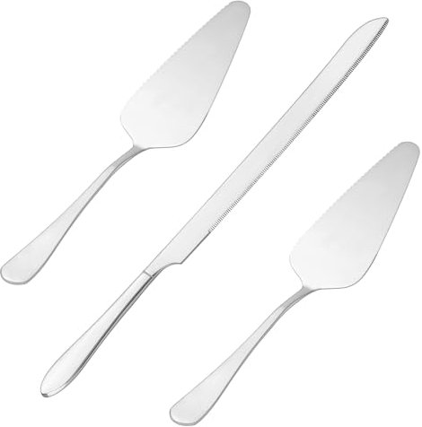 RISF Lot de 3 pelles à gâteau et pelle à tarte de mariage en acier inoxydable pour la vie quotidienne, les mariages et les anniversaires - Passe au lave-vaisselle