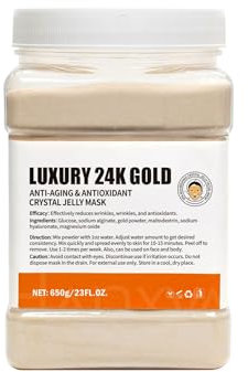 ChicNana Jelly Face Mask Peel Off Powder 650g Moisturizing and Hydrating Repair and Smooth Skin Care for Home Salon Spa (24K Gold)