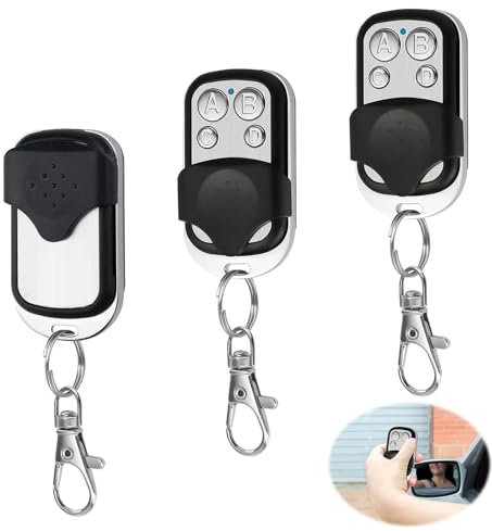 3pcs 433.92mhz Wireless Copy Remote Control Universal Garage Door Opener Remote Control 4-Channel Clone Garage Gate Door Opener Remote Compatible with Multiple Chip Models
