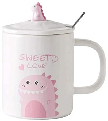 Tazze Colazione Tazza Da Caffè A Forma Di Dinosauro Con Coperchio Tazza In Ceramica Grande Tazza Per Bevande Carina Per Coppie Amici Di Famiglia Multifunzionali Tazze Cappuccino Tazze da The Tazze(Pi