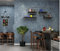 Papier Peint Intissé Style Industriel Bleu Papier Peint 3D pour La Maison Chambre Adulte Salon Décoration,Papier Peint Mural,Papier Peint Toilette 10,05 M X 0,53 M