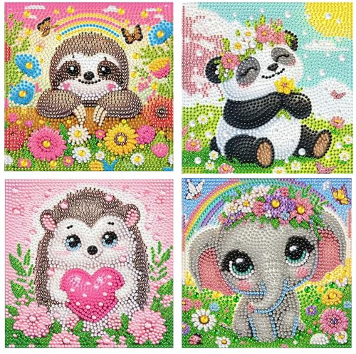 TAOYAOYAO Diamond Painting Kinder Diamant Painting Bilder Kinder Diamond Painting ab 4 5 6 7 8 9 Jahre Mädchen 5D DIY Cartoon Diamant Painting Bilder 15x15cm