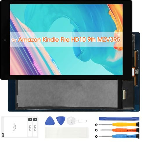 for Amazon Kindle Fire HD10 9th Screen Replacement - LCD Screen for Amazon HD10 9th 2019 M2V3R5 10.1” Touchscreen Glass Digitizer for Amazon Fire HD10 2019 LCD Display Panel Assembly Kit