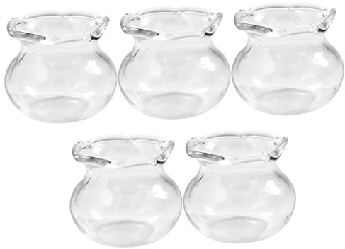 Supvox 5stücke Miniatur Fischschalen Glas-Aquarium Zubehör Für Puppenhaus Miniatur Modelle Realistische Dekoration Für Kinderfreundliches Spielen Und Kreative DIY Projekte