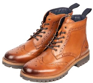 Men's Lace Up Brogue Mark Boots Men Footwear Yard Country Leather Boot