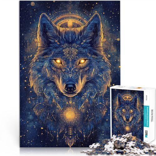 Puzzle für Erwachsene 1000 Teile “Im Dunkeln Wolf” für und ab 14 Jahren Schwierig zu vervollständigen, Aber lustig und humorvoll ganze Familie eignet。