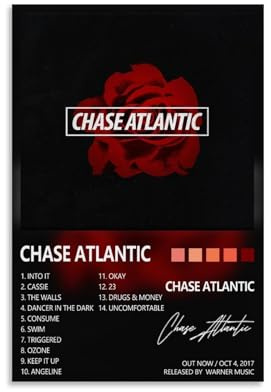 HDASURWORHRHI Poster, Motiv: Chase Atlantic Deko, Leinwand, Vintage-Kunst, Raumdekoration, gedrucktes Poster, 30 x 45 cm, ungerahmter Stil