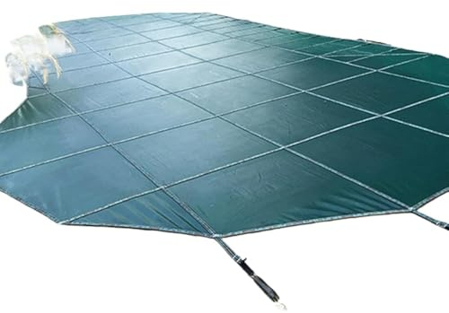 GYNYIGNIAU Cubierta Redonda for Piscina - Protector de Piscina con Anclajes de latón - Lona de Malla sólida for Piscinas enterradas(Green,Dia 11.5ft/3.5meters)