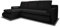 Ecksofa Santi - Polsterecke L-Form, Schlafsofa mit Bettkasten, Couchgarnitur mit Schlaffunktion, Couch, Sofa, Sofagarnitur (Schwarz + Schwarz (Madryt 1100 + Berlin 02), Ecksofa Links)