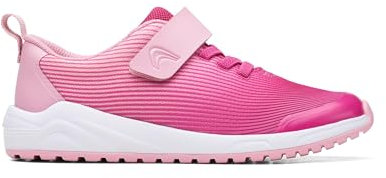 Clarks Aeon Pace Toddler Textile Trainers in Pink Standard Fit Size 9½