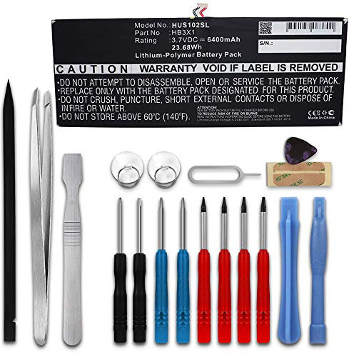 subtel, Batería para Tableta Compatible con Huawei MediaPad 10 Link (S10-2xx), S10-201L (3.7V, 6400mAh) + Juego de Herramientas