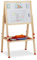 relaxdays Tableau Droit Enfant Blanc et pour Craie, réglable en Hauteur, chevalet en Bois, 102-135 x 55 x 52 cm, Nature, métal