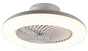 Qazqa - Design Deckenventilator mit beleuchtung weiß inkl. LED mit Fernbedienung - Clima Dimmer I Dimmbar I Wohnzimmer I Schlafzimmer - Kunststoff Rund - I LED