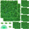 VEVOR Hierba Artificial Verde de 12 Piezas 50,8 x 50,8?cm, Panel de Boj de Hiedra Artificial de Alta Densidad contra UV y 100% PE, Plantas Artificiales Decorativas para Pared, Jardines, Patio Trasero